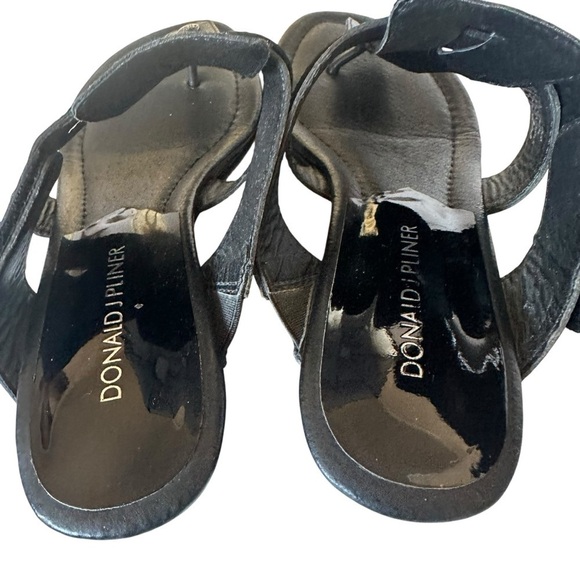 DONALD J PLINER DITO TOE POST MIXED MATERIAL WEDGE SANDALS SIZE 7.5 - Picture 10 of 12